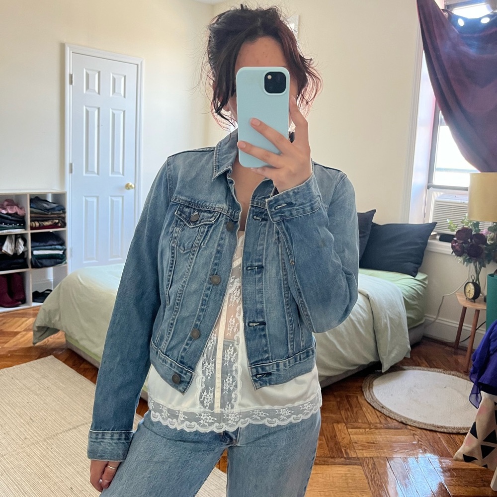 Petite Denim Jean Jacket Medium Wash